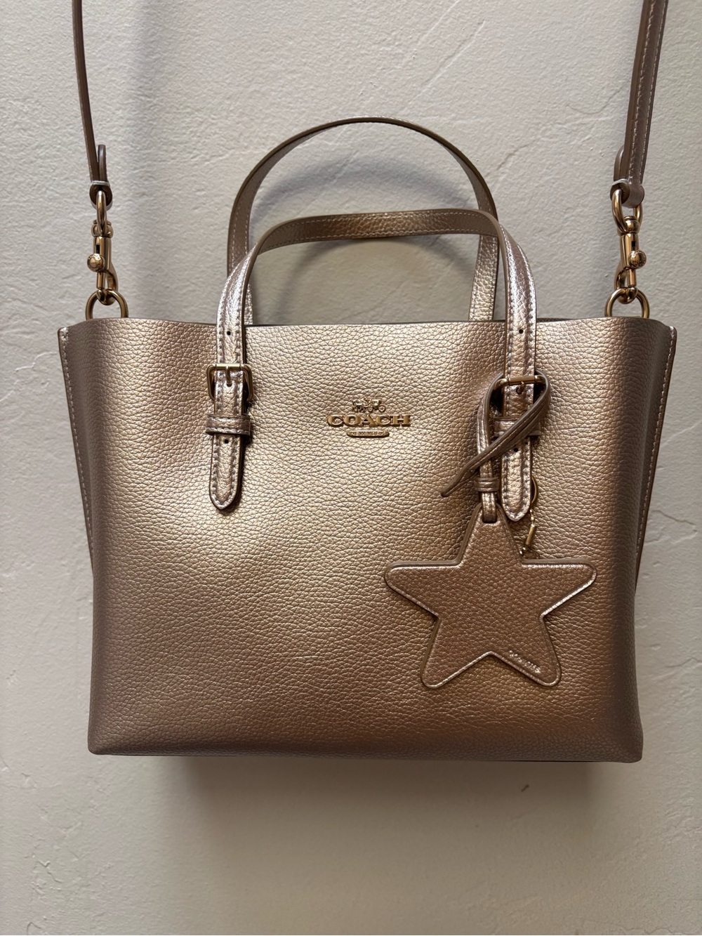 Coach Metallic Tote with Star Charm